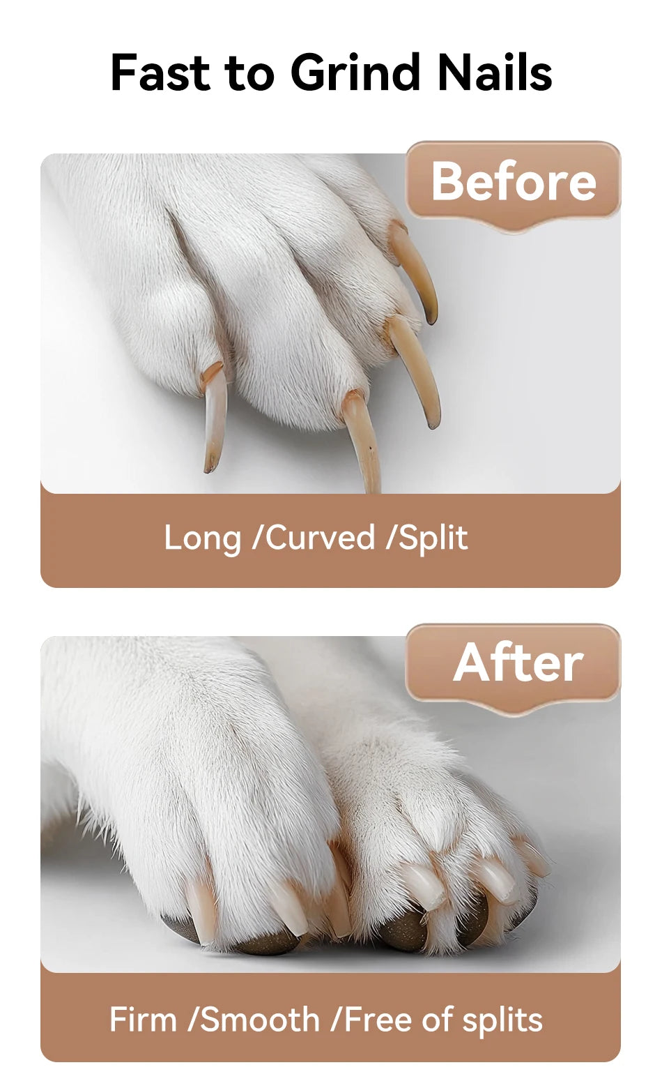 ROJECO Electric Pet Nail Grinder – Rechargeable, LED Light, 7-Speed for Cats & Dogs