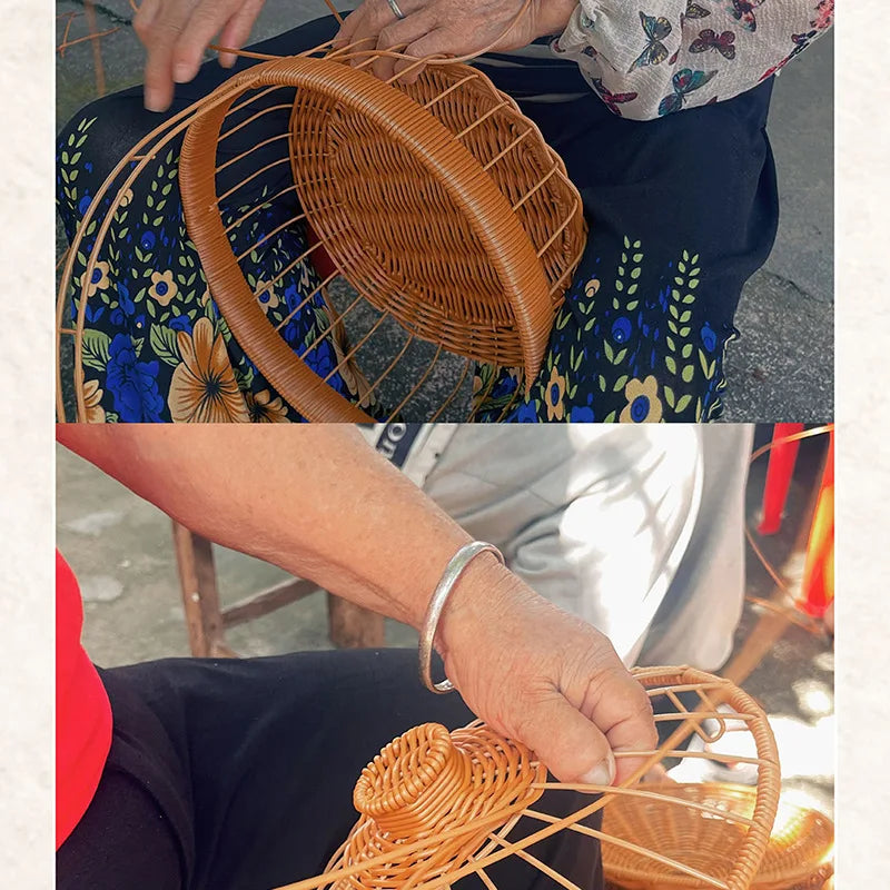 Cat Cage Household Small Family Cat Nest Hanging Basket Imitation Rattan Weaving Hanging Basket Desktop Snack Candy Fruit Basket