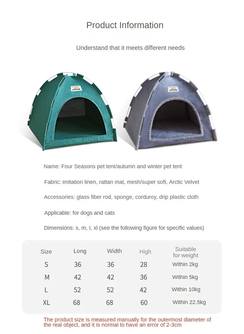 Foldable Pet Tent House – Breathable, All-Season