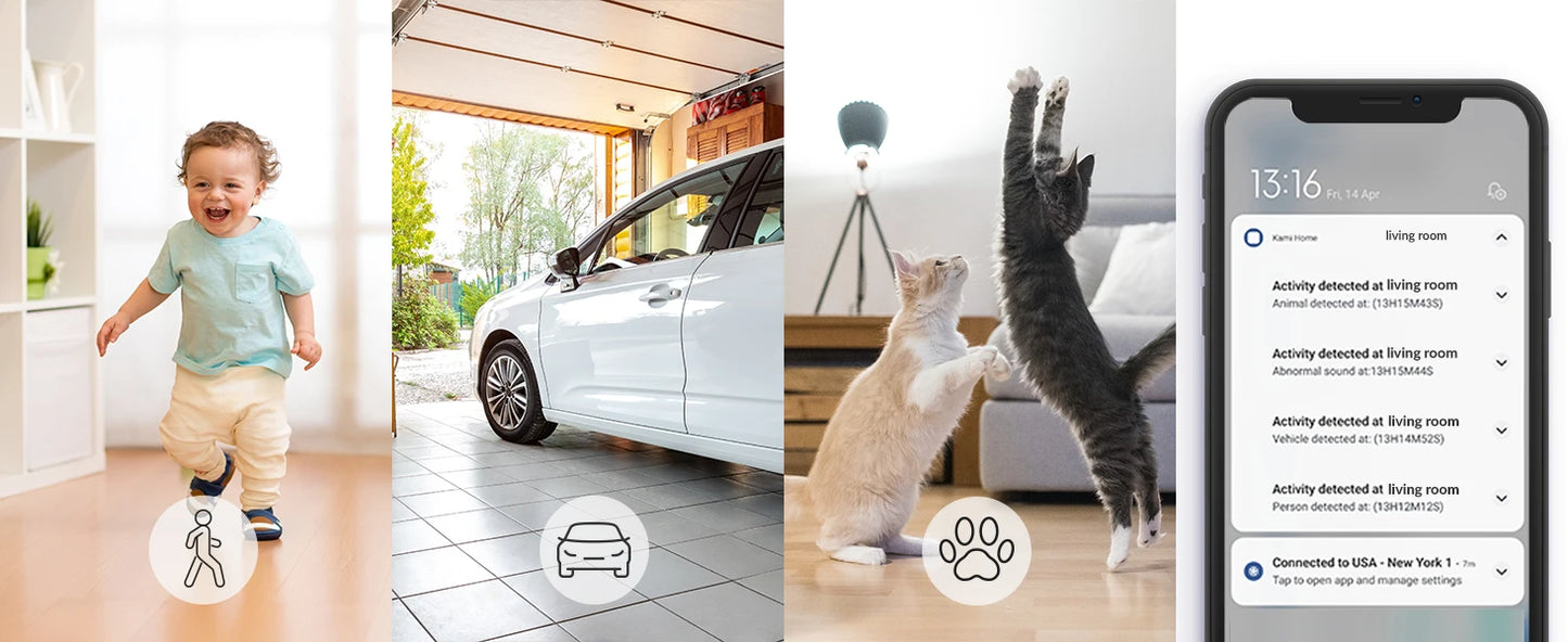 YI 2pcs Pro Camera Kit 2K 3MP, AI-Based Smart Home 2.4G Baby Cam Pet Video Record Surveillance Enhanced Night Vision