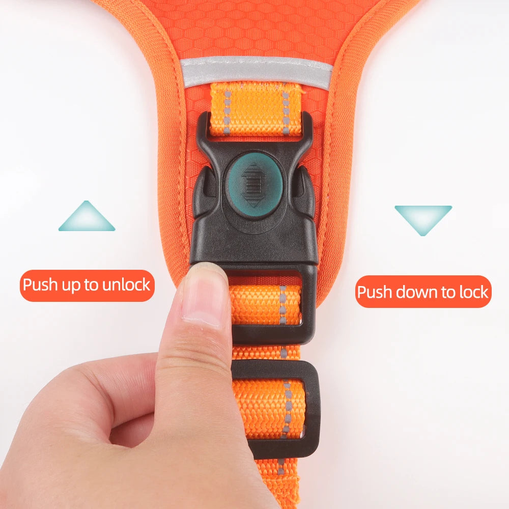 Adjustable Oxford Dog Harness Vest – Reflective Walking