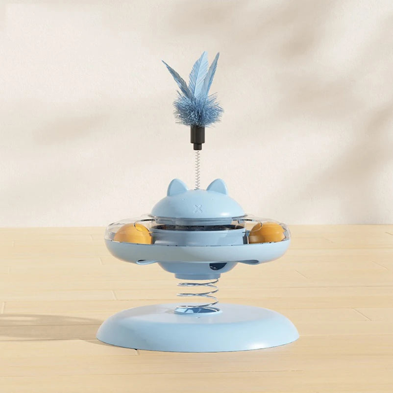 Cat Track Ball & Food Leakage Turntable – Interactive Self-Play Pet Toy Set