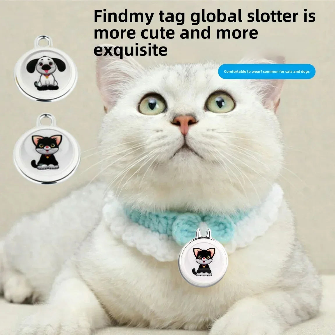 Smart Pet GPS Tracker Waterproof Anti Lost Device Global Locator for Cat Dog Compatible with iOS Android