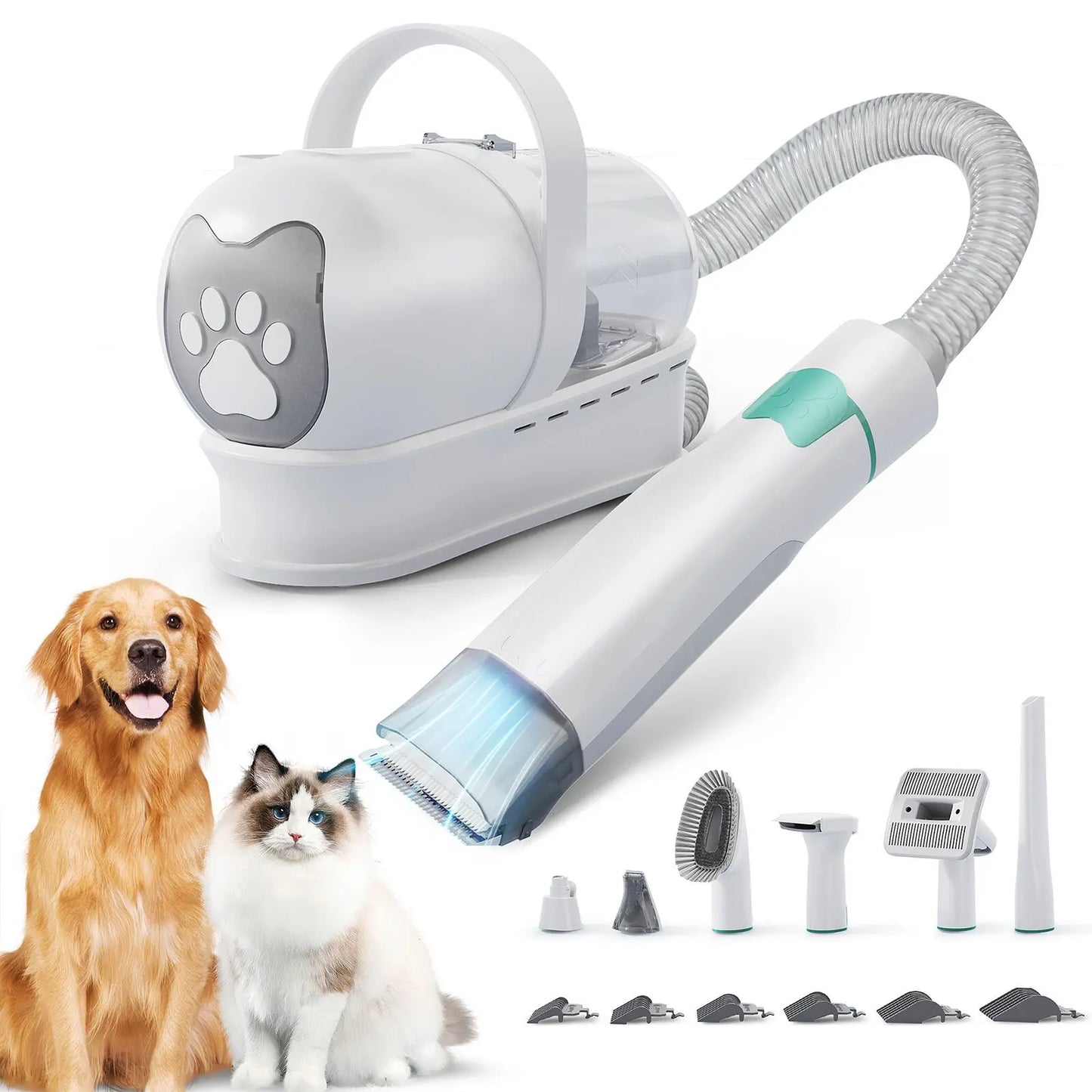 7-in-1 Pet Grooming Vacuum Kit – Hair Trimmer & Suction
