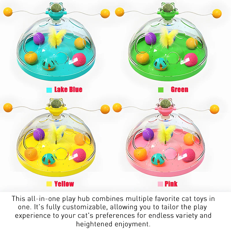 Cat Toy Box Set – Catnip Ball, Rotating Teaser Wand & Indoor Toys