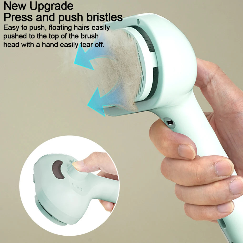 3in1 Pet Steam Spray Grooming Brush for Dogs Cats Electric Hair Removal Comb Massage Anti-Tangle Steamy Floating Hair Cleaning