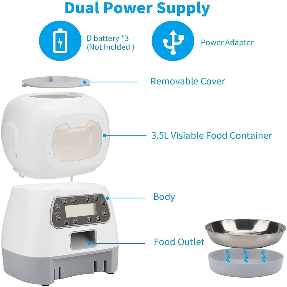 3.5L Auto Pet Feeder & 2L Water Fountain – WiFi App Combo