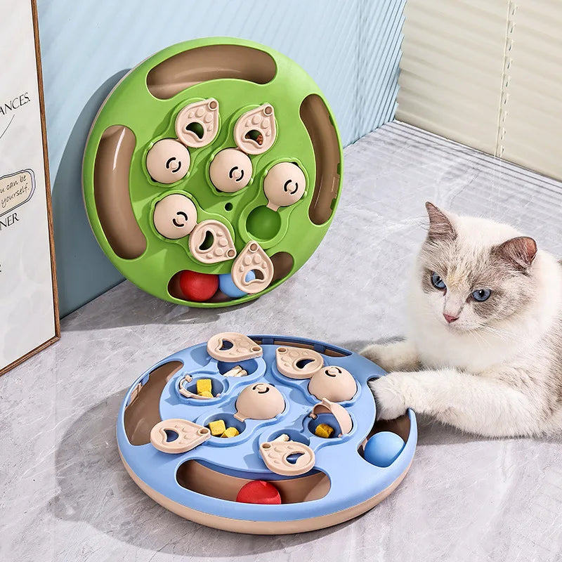 Smart Cat Puzzle Slow Feeder – Interactive Turntable Toy