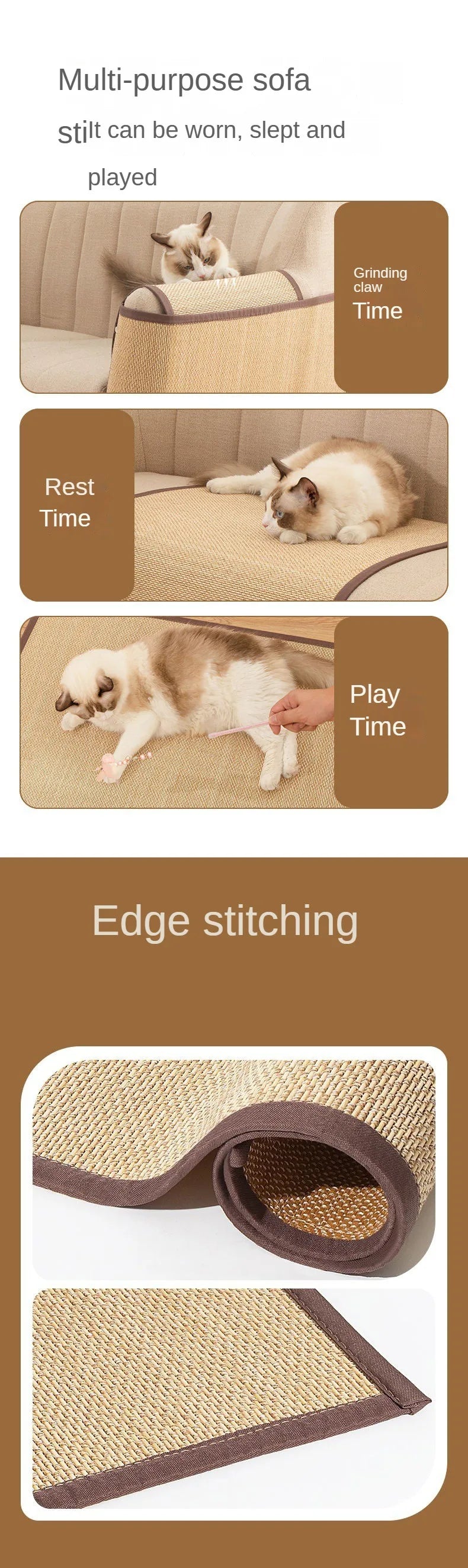 Cat Scraper bamboo mat Cat Training Scratch Pad Table Leg Cat Scratcher Furniture Protection Mat Sofa Protector Scratch Carpet