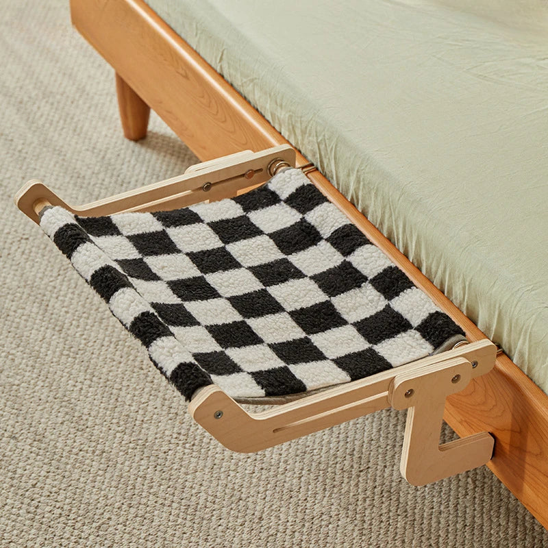 Pet Supplies Suspended Cat Hammock Window Hanging Solid Wood Cat Nest Cat Sunbathing Hanging Bed for All Seasons