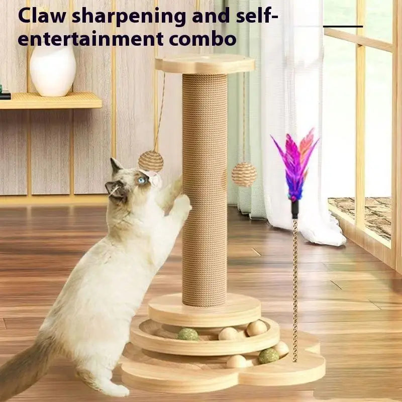 Funny Sisal Cat Scratching Board Cat Climbing Frame Turntable Wear-Resistant Scratching Board Toy Cat Grab Column Cat Supplies