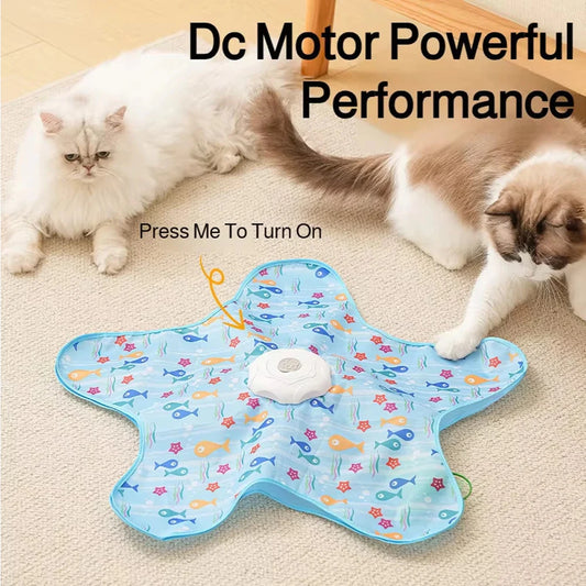 Cat Toys Interactive Hide and Seek Cat Toy with Mouse Squeaky Motion Activated Moving Concealed Feathers Kitten Teaser Toy