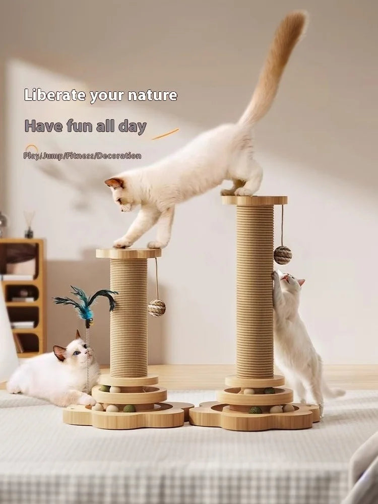 Funny Sisal Cat Scratching Board Cat Climbing Frame Turntable Wear-Resistant Scratching Board Toy Cat Grab Column Cat Supplies