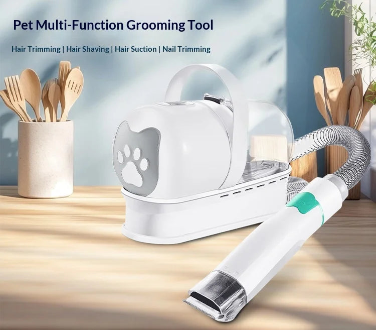 7-in-1 Pet Grooming Vacuum Kit – Hair Trimmer & Suction