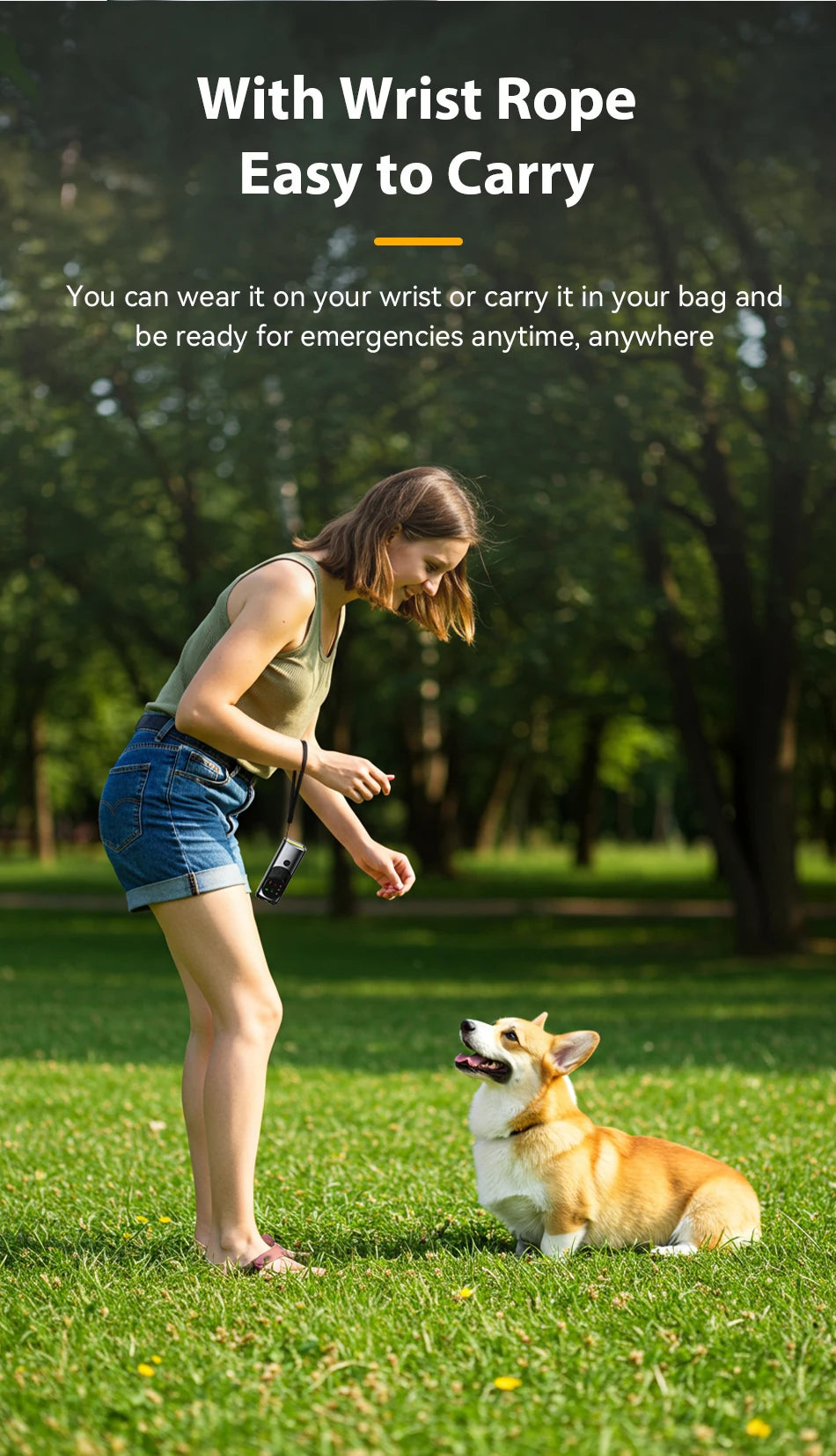 ROJECO Ultrasonic Dog Repeller Anti Barking Training Deterrent Device Rechargeable High Power Dog Repeller With LED Flashlight ﻿