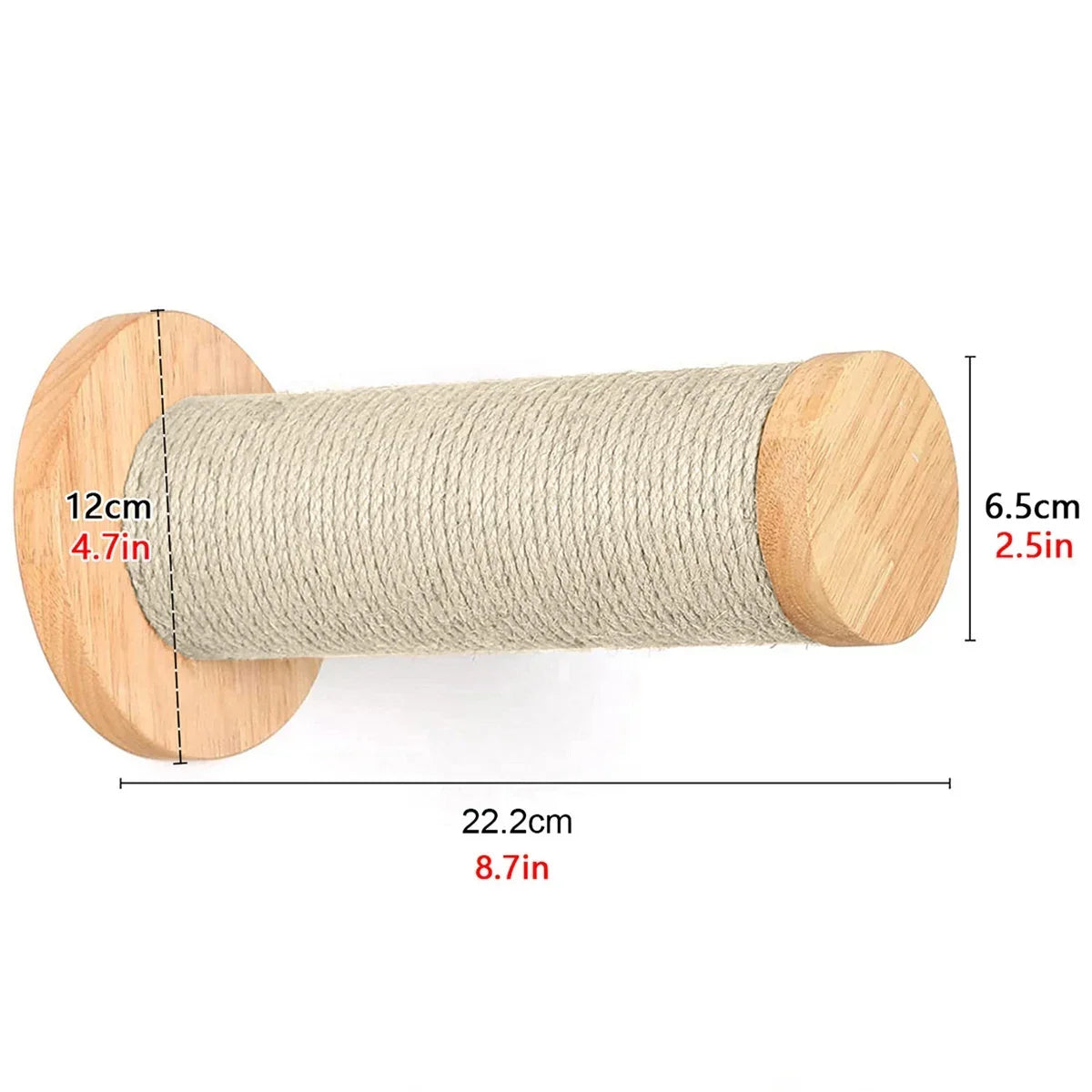 Wall-Mounted Wooden Cat Shelves with Sisal Post & Hammock