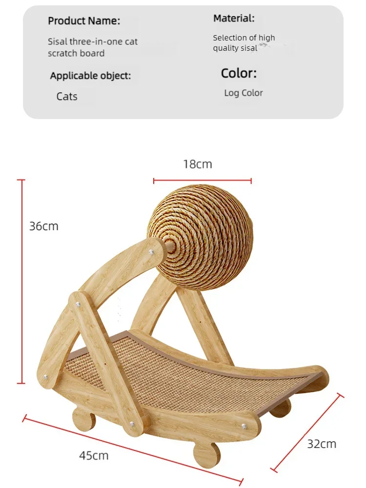Durable Vertical Cat Scratcher With Sisal Ball Sisal Cat Sofa Resistant No Crumbs For Kittens Indoor Cats Pet Claw Grinding Toy