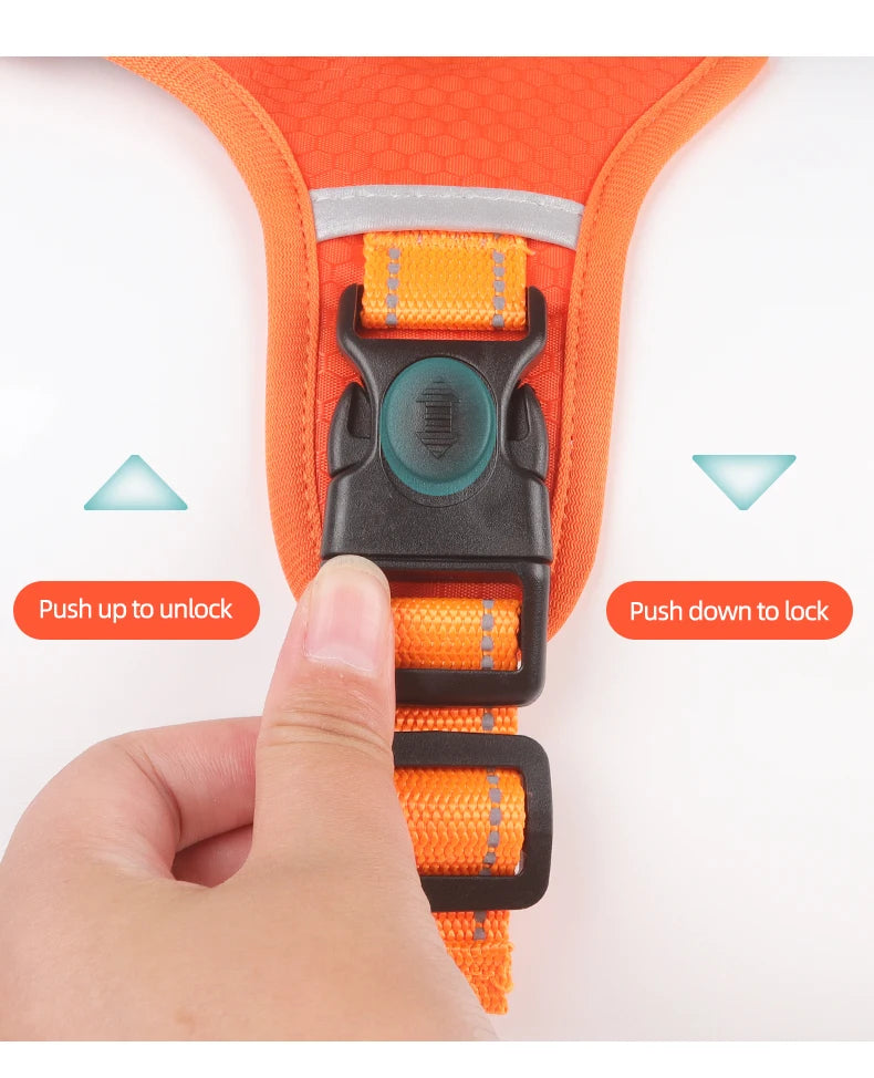 Adjustable Oxford Dog Harness Vest – Reflective Walking