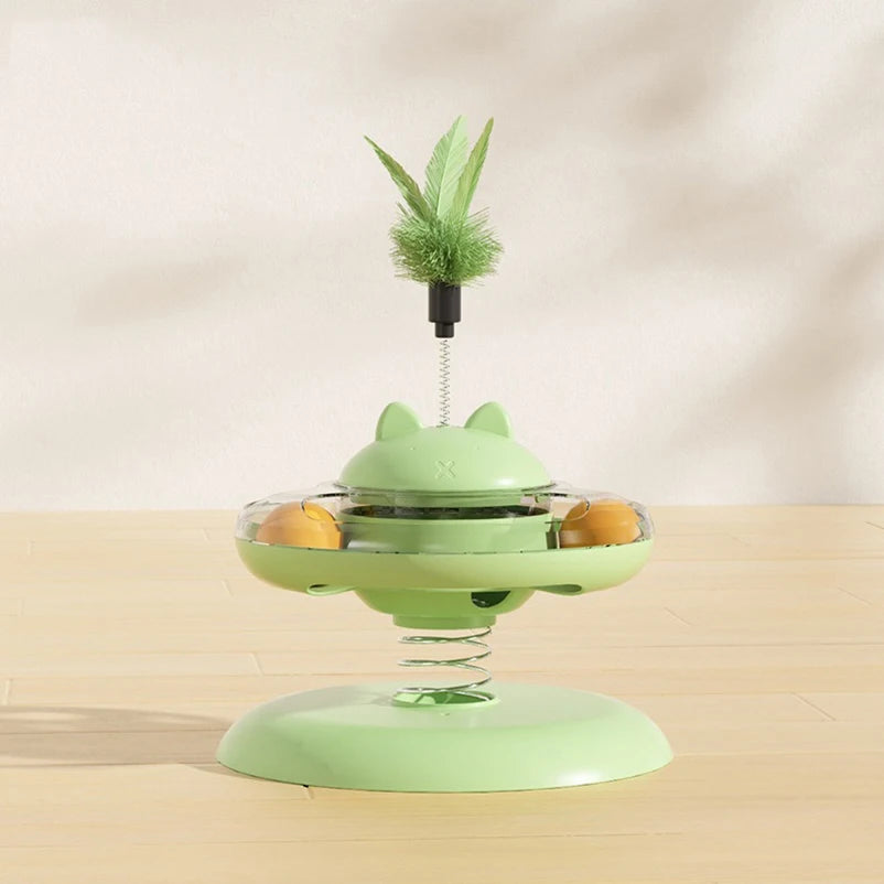 Cat Track Ball & Food Leakage Turntable – Interactive Self-Play Pet Toy Set