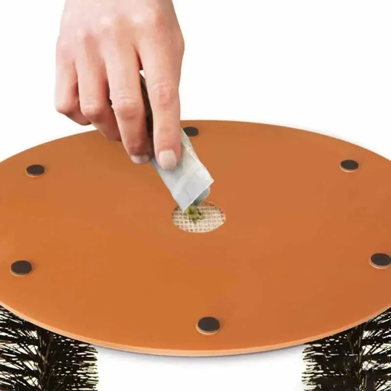 Cat Toy Arch Self Grooming Pamper Feline with Massage Grooming Rubbing Brush and Scratching Pad Interactive Toys for Cats