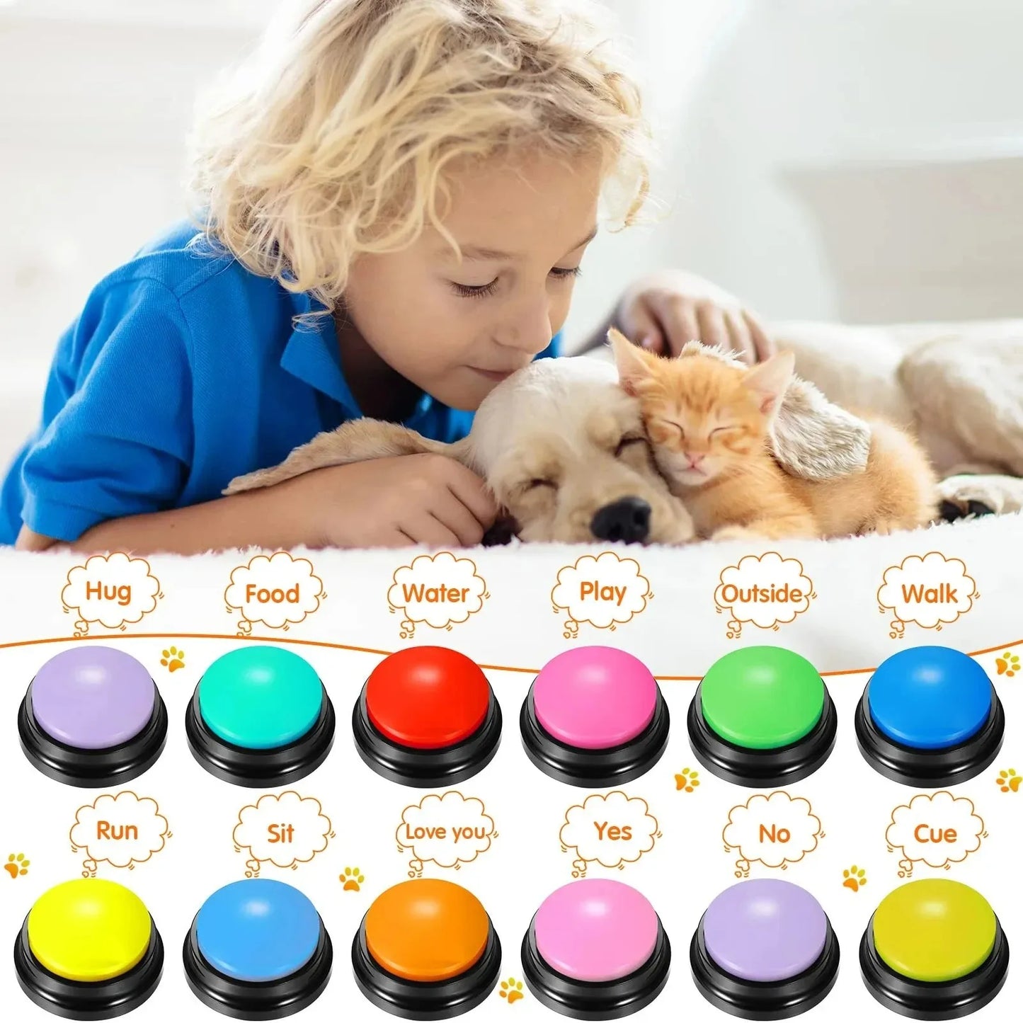 Dog Communication Buttons – Voice Recording Training Buzzer
