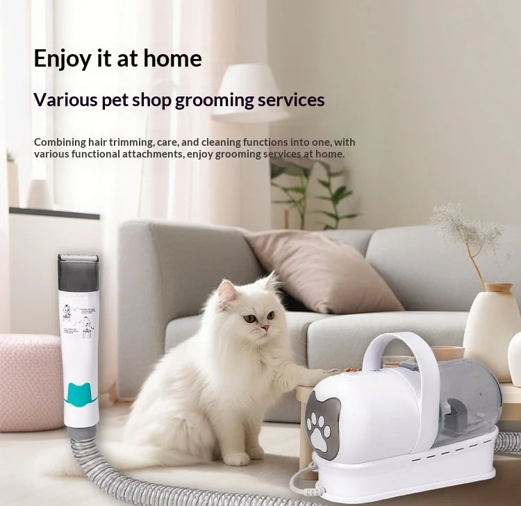 7-in-1 Pet Grooming Vacuum Kit – Hair Trimmer & Suction