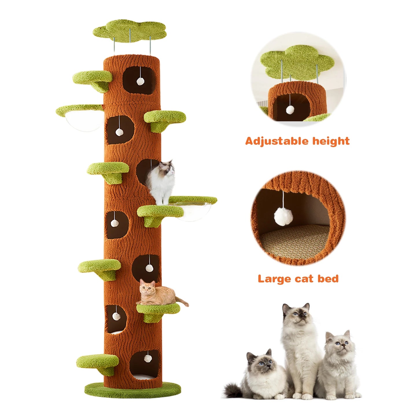 Forest Large Cat Tree with Scratching Post Tall Cat Tree Tower Super Large Cat Tree Tower for Maine Coon Cats
