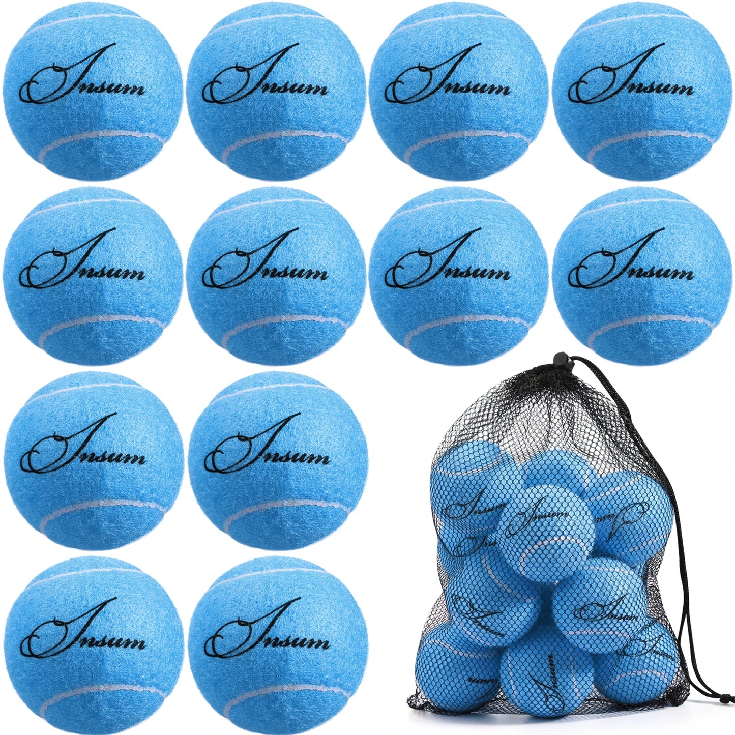 AMA Tennis Balls,12-Pack Advanced Training Tennis Balls for Beginner, Pet Dog practice Tennis Balls with Mesh Bag for Easy Carry
