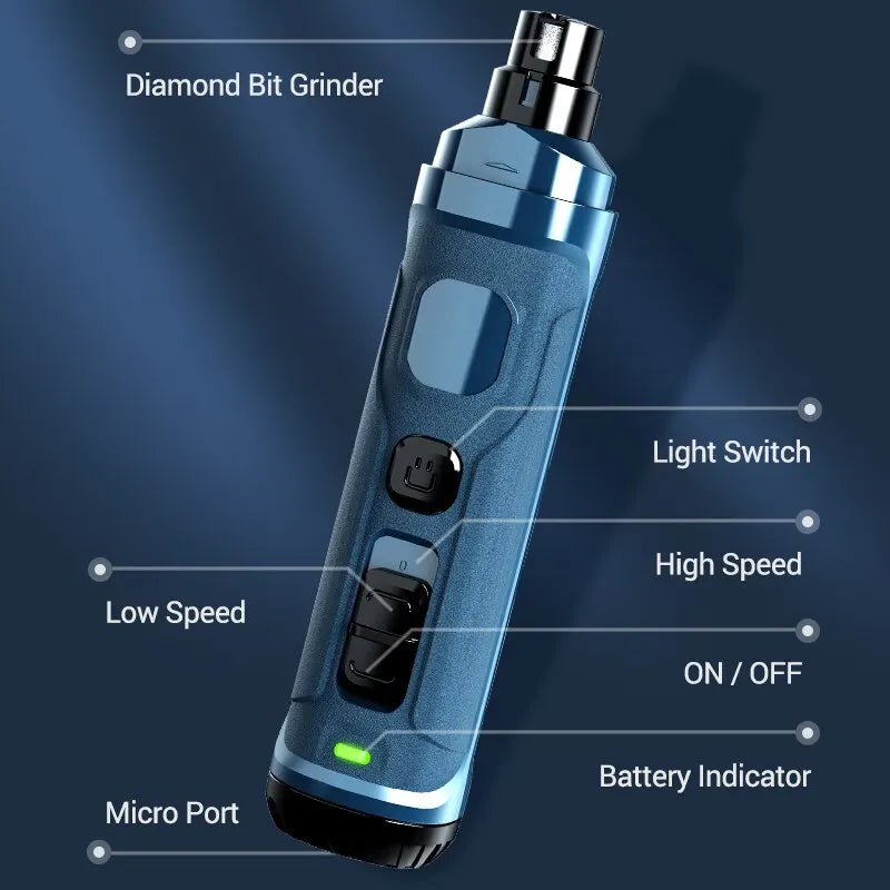 Electric Pet Nail Grinder & Clipper – Rechargeable, Professional
