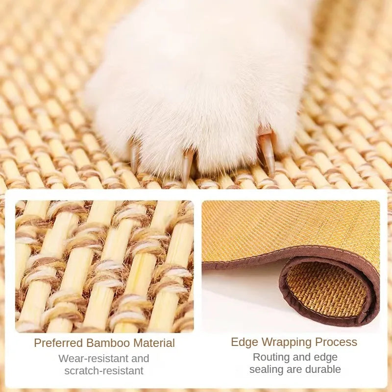 Cat Scraper bamboo mat Cat Training Scratch Pad Table Leg Cat Scratcher Furniture Protection Mat Sofa Protector Scratch Carpet