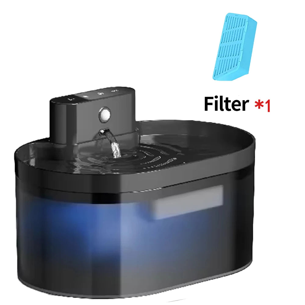 2.2L Wireless Cat Water Fountain Battery Operated Automatic Pet Water Fountain With Motion Sensor Dog Cat Water Dispenser Bowl