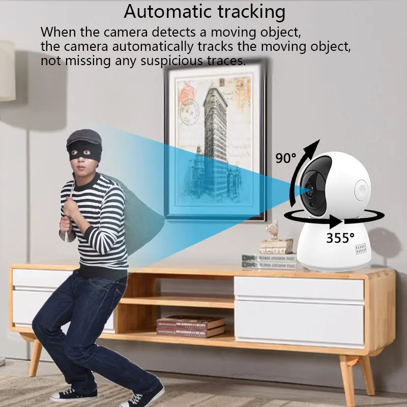 1080P Smart WiFi Pet Camera – Auto Tracking, Indoor Security & Baby Monitor
