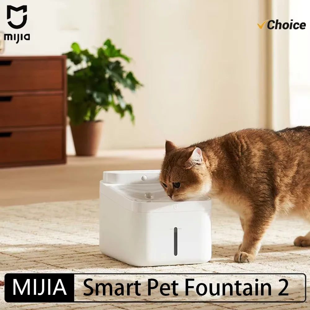 Xiaomi Mijia Smart Pet Drinking Fountain 2 by Waggy Tail, 3L wireless auto-sensing water dispenser for cats and dogs.