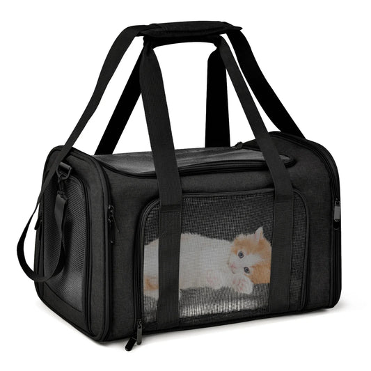 Cat & Dog Carrier for Small to Medium Pet up to 15 Lbs, Collapsible and Suitable for Travel