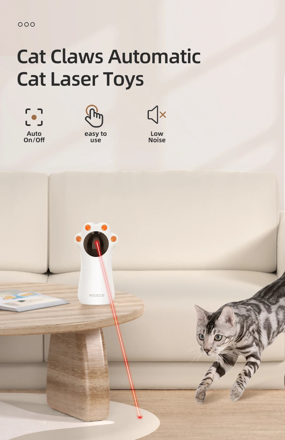 Auto Laser Cat Toy – Handheld Smart LED Teaser