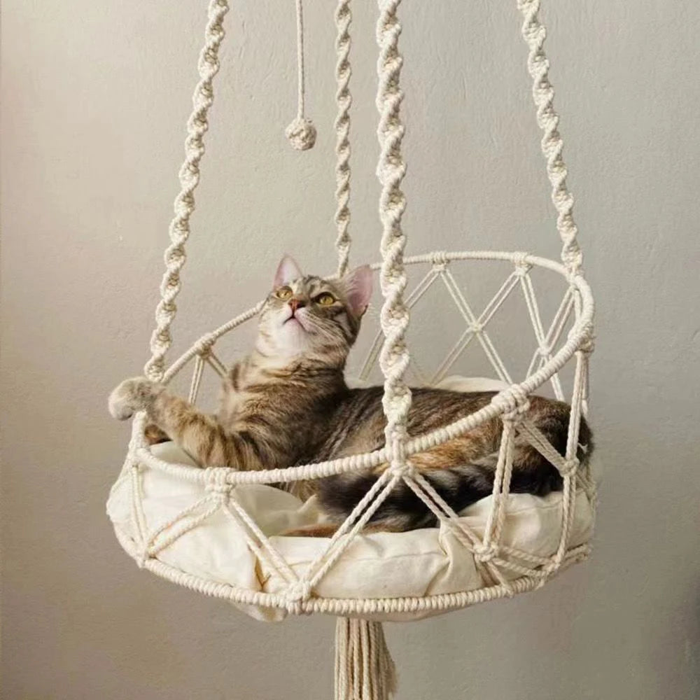 Hand-Woven Kitten Hammock Hanging Cat Bed