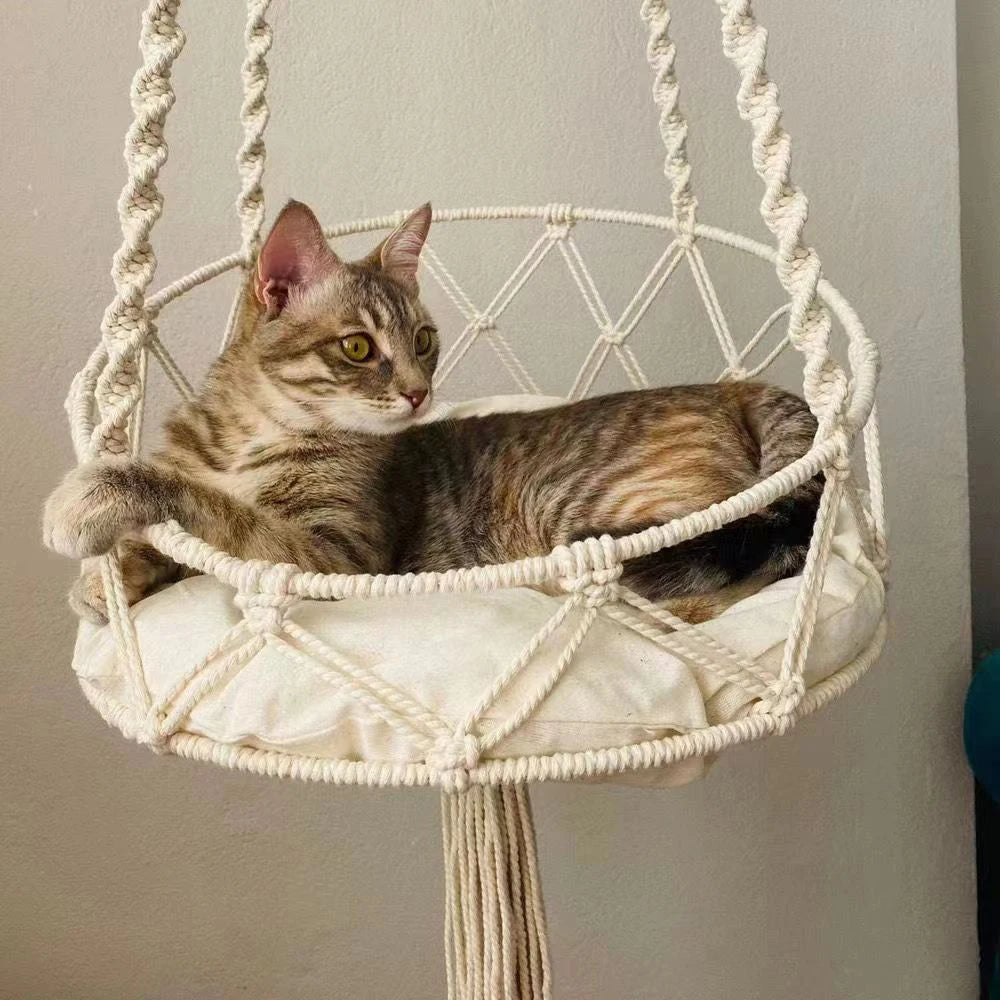 Hand-Woven Kitten Hammock Hanging Cat Bed