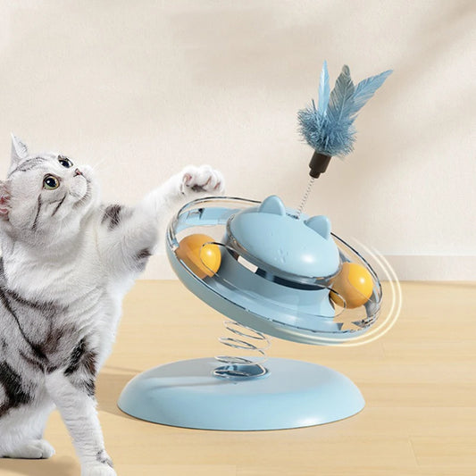 Cat Track Ball & Food Leakage Turntable – Interactive Self-Play Pet Toy Set