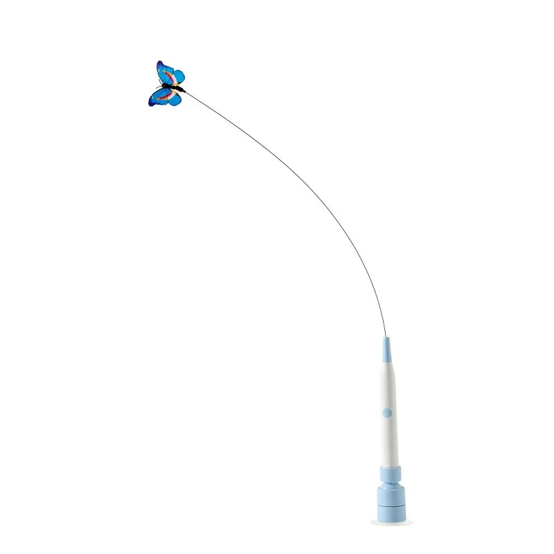 BOOTEELY Electric Butterfly Cat Toy – Suction Cup, Self-Entertaining, Steel Wire Wand