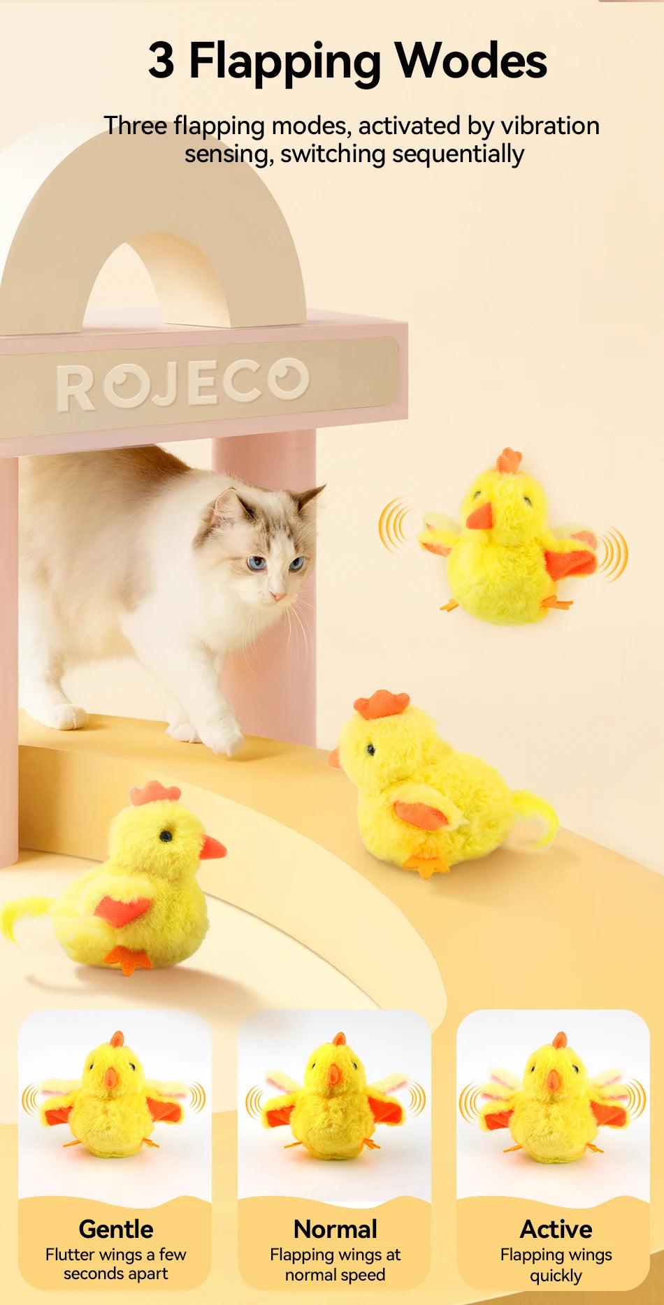 Auto Flapping Chicken Cat Toy – Catnip, Sound & Remote Control