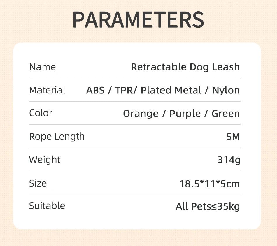 ROJECO 5M Retractable Dog Leash Automatic LED Light Luminous Roulette Leash Rope For Dogs Adjustable Pets Dog Walk Running Leads