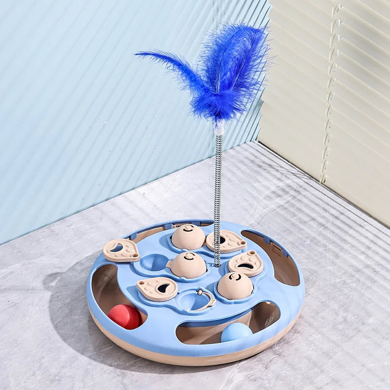 Smart Cat Puzzle Slow Feeder – Interactive Turntable Toy