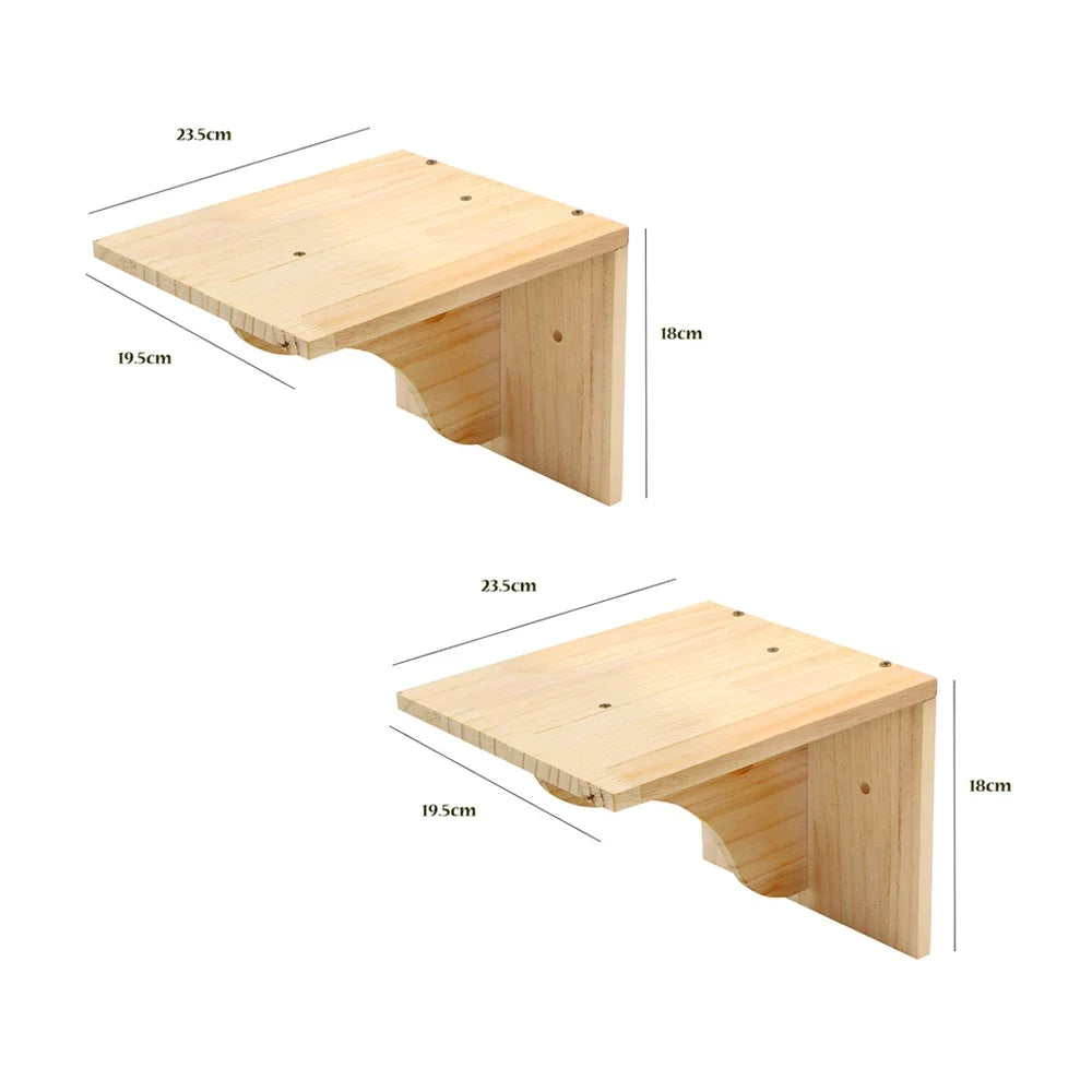 Wall-Mounted Cat Climbing Shelves with Hammock & Steps