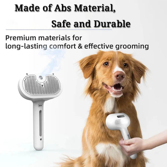 3in1 Pet Steam Spray Grooming Brush for Dogs Cats Electric Hair Removal Comb Massage Anti-Tangle Steamy Floating Hair Cleaning