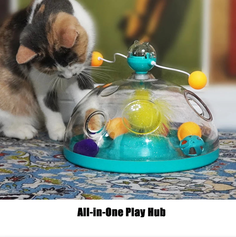 Cat Toy Box Set – Catnip Ball, Rotating Teaser Wand & Indoor Toys