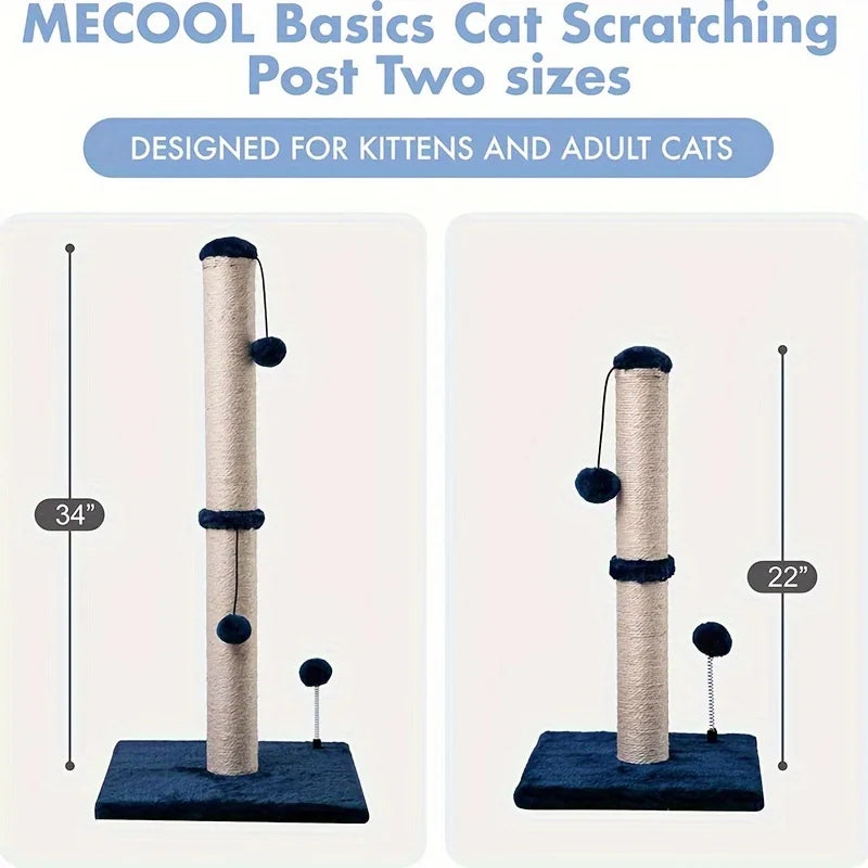 34-Inch Sisal Cat Scratching Post with Hanging Ball