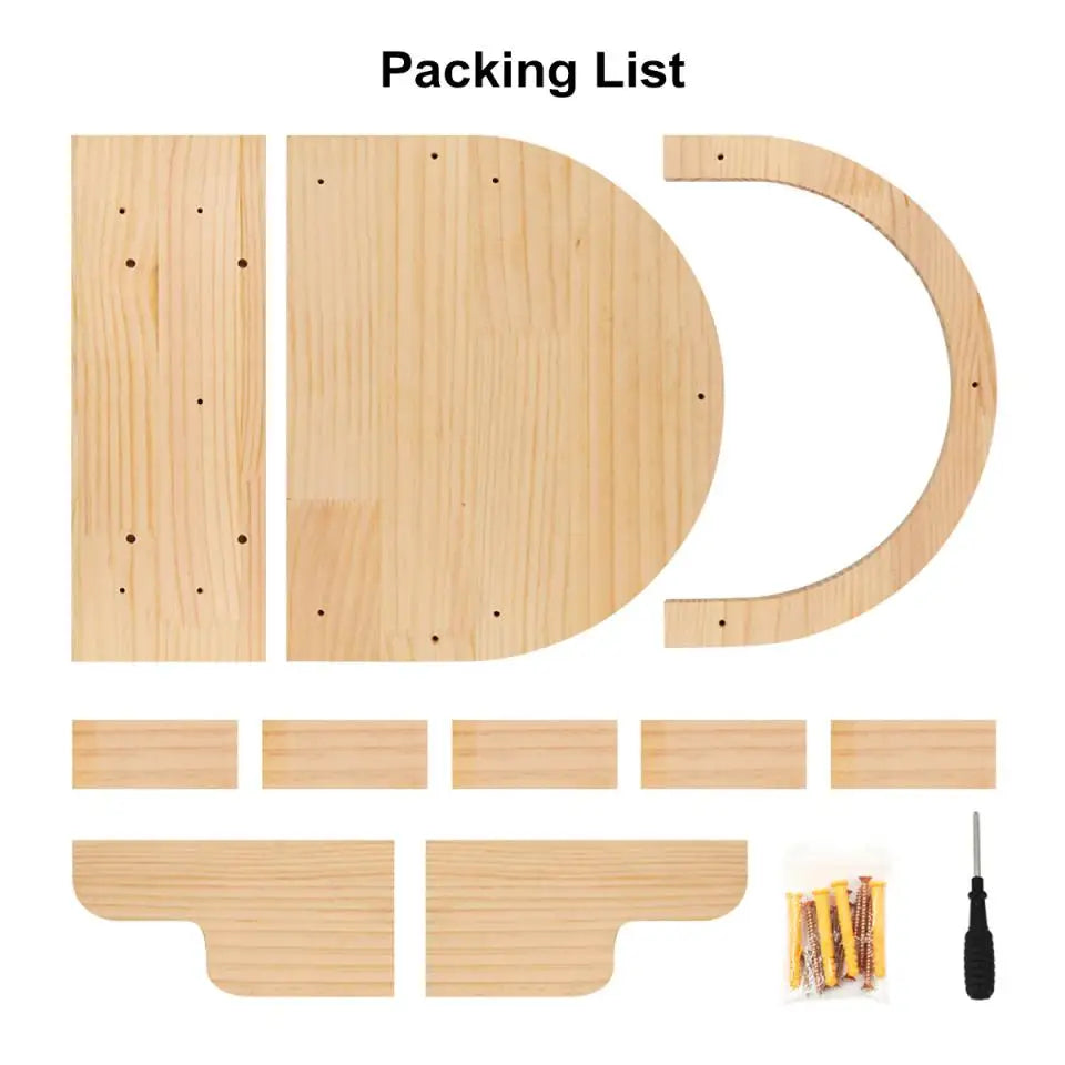 Wall Mounted Cat Shelves Wood Cat Lookout Climbing Shelf Kitten Wall Climbing Tree Furniture Four Step Stair Indoor Cat Hammock