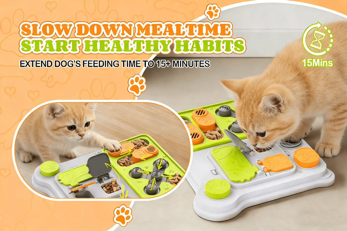 Cat Slow Feeder Treat Dispenser – Interactive Training Toy