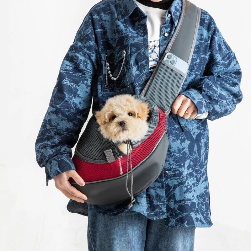 Crossbody Mesh Pet Carrier Sling Bag