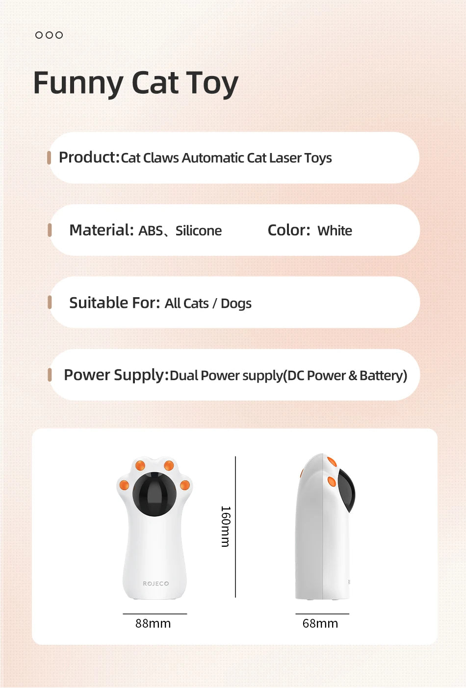Auto Laser Cat Toy – Handheld Smart LED Teaser
